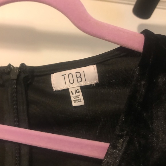 Tobi Black Velvet Lace Up Dress NWT - Picture 7 of 8